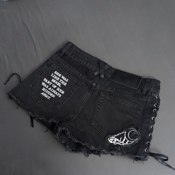 Black Moon Child Women Shorts - Picture 3 of 4